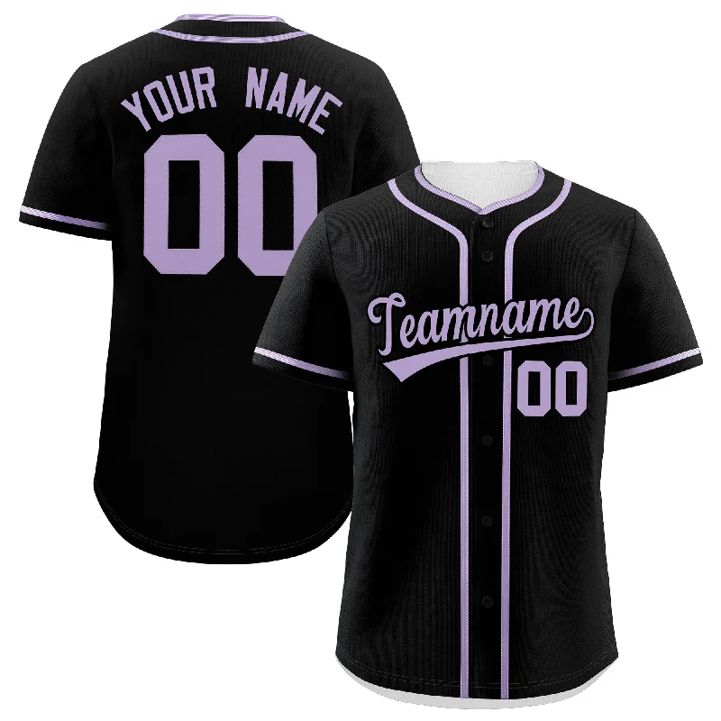 Custom Black Light Purple Personalized Classic Authentic Baseball Jersey Casual Men's Japanese Custom Black Light Purple Personalized Classic Authentic Baseball Jersey Casual Men's Japanese