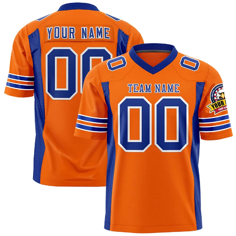 Custom Orange Royal Personalized Insert Color Design Authentic Football Jersey Confident Men's Power Custom Orange Royal Personalized Insert Color Design Authentic Football Jersey Confident Men's Power
