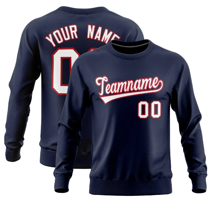 Custom Navy Classic Style Personalized Uniform Pullover Hoodie Preppy Men's College