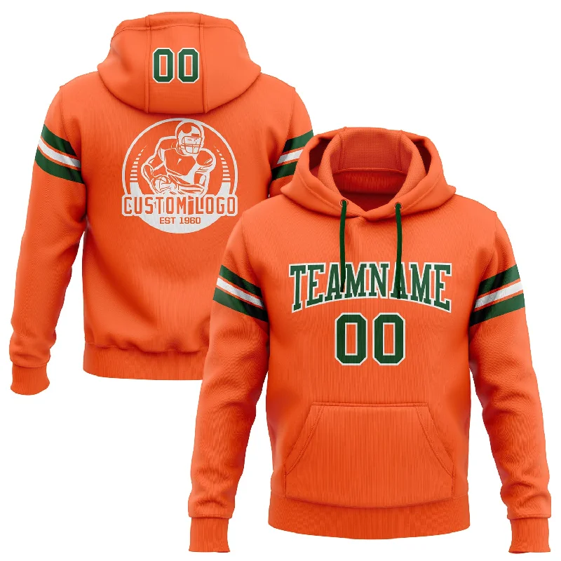 Custom Stitched Orange Green-White Football Pullover Sweatshirt Hoodie Vintage Men's 1970S Disco Custom Stitched Orange Green-White Football Pullover Sweatshirt Hoodie Vintage Men's 1970S Disco