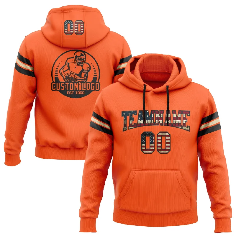 Custom Stitched Orange Vintage USA Flag Black-City Cream Football Pullover Sweatshirt Hoodie Business Custom Stitched Orange Vintage USA Flag Black-City Cream Football Pullover Sweatshirt Hoodie Business