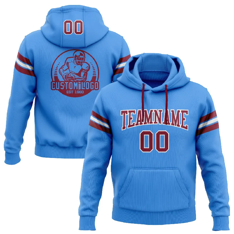 Custom Stitched Powder Blue Crimson-White Football Pullover Sweatshirt Hoodie Casual Men's Japanese Custom Stitched Powder Blue Crimson-White Football Pullover Sweatshirt Hoodie Casual Men's Japanese