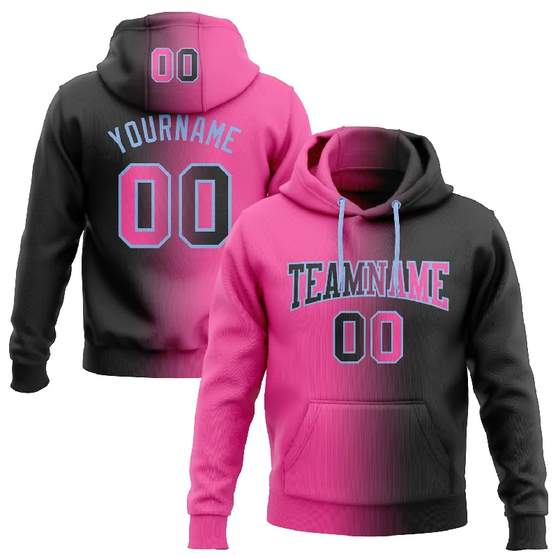 Custom Stitched Black Pink-Light Blue Gradient Fashion Sports Pullover Sweatshirt Hoodie Sporty Men's Athleisure Custom Stitched Black Pink-Light Blue Gradient Fashion Sports Pullover Sweatshirt Hoodie Sporty Men's Athleisure