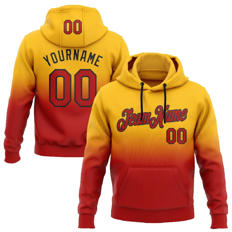 Custom Stitched Gold Red-Black Fade Fashion Sports Pullover Sweatshirt Hoodie Masculine Men's Thick Custom Stitched Gold Red-Black Fade Fashion Sports Pullover Sweatshirt Hoodie Masculine Men's Thick