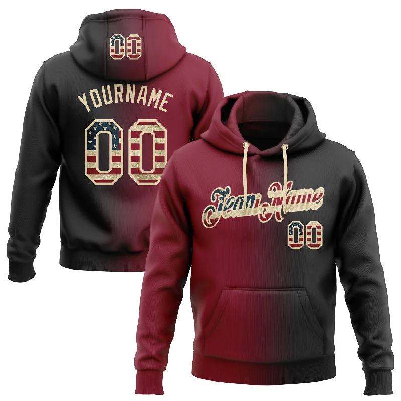 Custom Stitched Black Vintage USA Flag Crimson-City Cream Gradient Fashion Sports Pullover Sweatshirt Hoodie Preppy Men's College Custom Stitched Black Vintage USA Flag Crimson-City Cream Gradient Fashion Sports Pullover Sweatshirt Hoodie Preppy Men's College