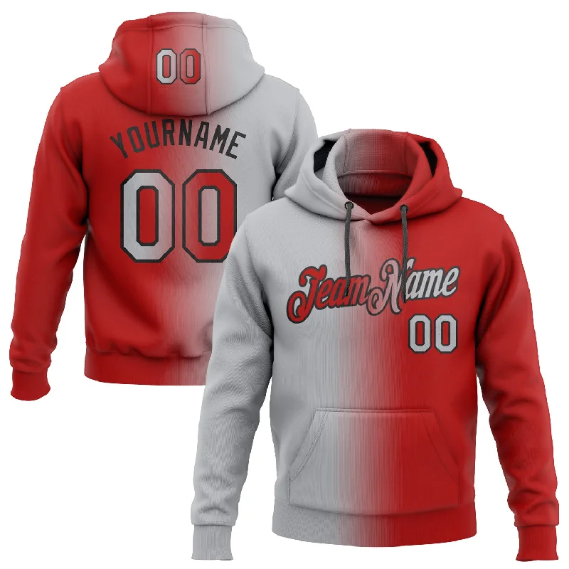 Custom Stitched Red Gray-Black Gradient Fashion Sports Pullover Sweatshirt Hoodie Elegant Men's Cashmere