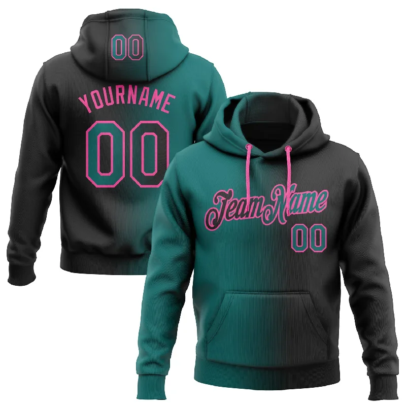 Custom Stitched Black Teal-Pink Gradient Fashion Sports Pullover Sweatshirt Hoodie Refined Men's Classic Custom Stitched Black Teal-Pink Gradient Fashion Sports Pullover Sweatshirt Hoodie Refined Men's Classic