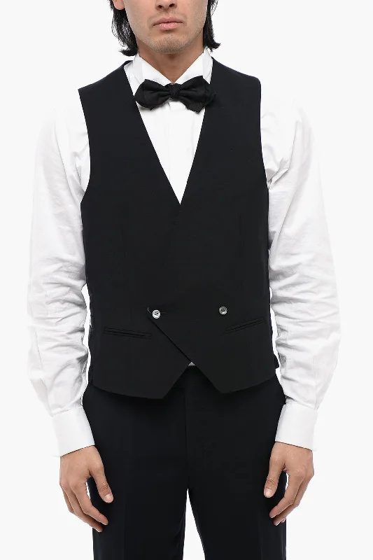 Corneliani Virgin Wool Double Breasted Breasted Waistcoat With Martinga Sporty Men's Tennis