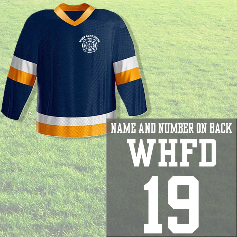 Custom Firefighter Polymesh Three Color Hockey Jersey W/ Number - PM2C - CAD Unique Men's Patch Custom Firefighter Polymesh Three Color Hockey Jersey W/ Number - PM2C - CAD Unique Men's Patch