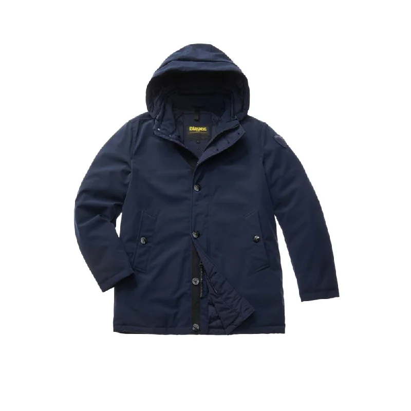 Blauer  Polyethylene Men's Jacket Edgy Men's Punk