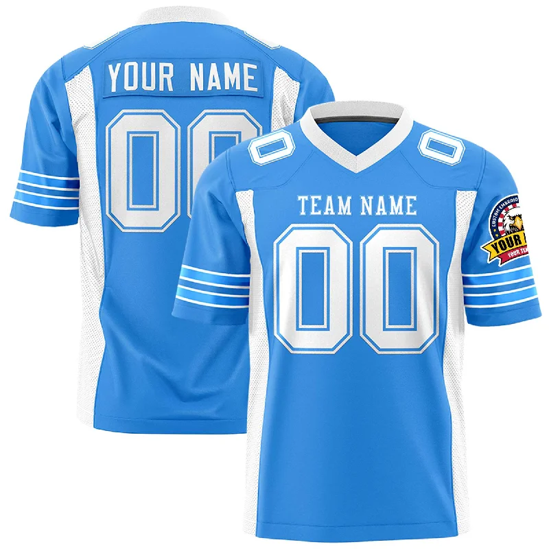 Custom Powder Blue White Personalized Insert Color Design Authentic Football Jersey Preppy Men's College Custom Powder Blue White Personalized Insert Color Design Authentic Football Jersey Preppy Men's College
