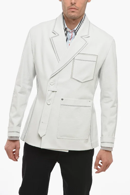 Dior Double-Breasted Cotton Blazer With Contrasting Details Classic Men's Pin