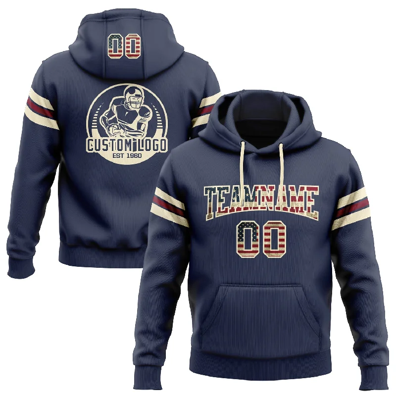 Custom Stitched Navy Vintage USA Flag Cream-Crimson Football Pullover Sweatshirt Hoodie Elegant Men's Cashmere Custom Stitched Navy Vintage USA Flag Cream-Crimson Football Pullover Sweatshirt Hoodie Elegant Men's Cashmere