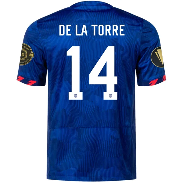 Nike Mens United States Lucas De La Torre Away Jersey w/ Gold Cup Patches 23/24 (Hyper Royal/Loyal Blue) Vintage Men's 1970S Disco