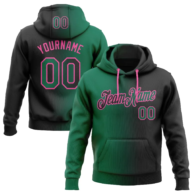Custom Stitched Black Kelly Green-Pink Gradient Fashion Sports Pullover Sweatshirt Hoodie Gym Custom Stitched Black Kelly Green-Pink Gradient Fashion Sports Pullover Sweatshirt Hoodie Gym