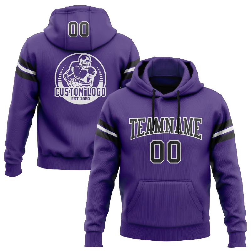 Custom Stitched Purple Black-White Football Pullover Sweatshirt Hoodie Dynamic Men's High Custom Stitched Purple Black-White Football Pullover Sweatshirt Hoodie Dynamic Men's High
