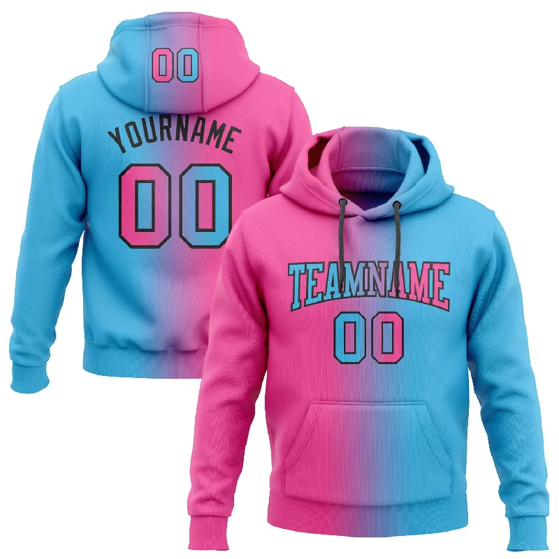 Custom Stitched Sky Blue Pink-Black Gradient Fashion Sports Pullover Sweatshirt Hoodie Edgy Men's Punk Custom Stitched Sky Blue Pink-Black Gradient Fashion Sports Pullover Sweatshirt Hoodie Edgy Men's Punk