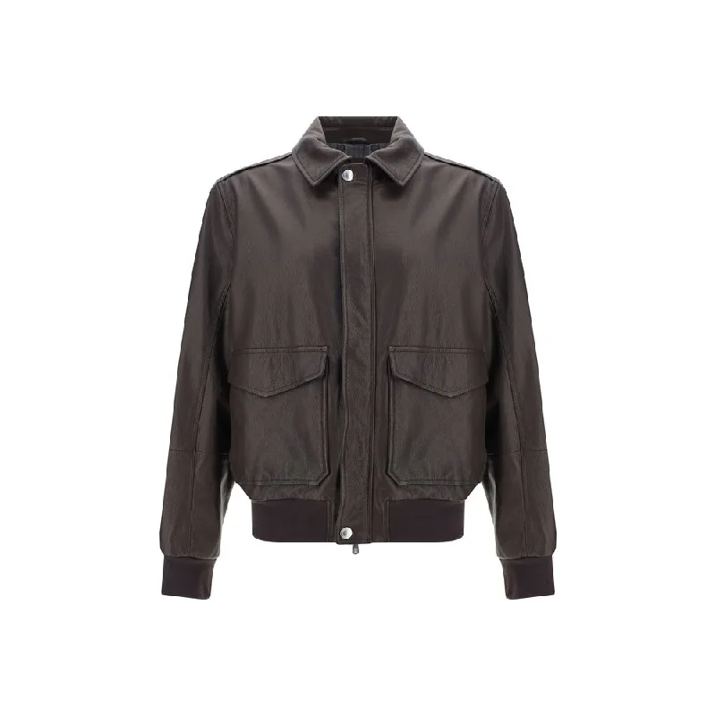 Brunello Cucinelli Leather Men's Jacket Adventure
