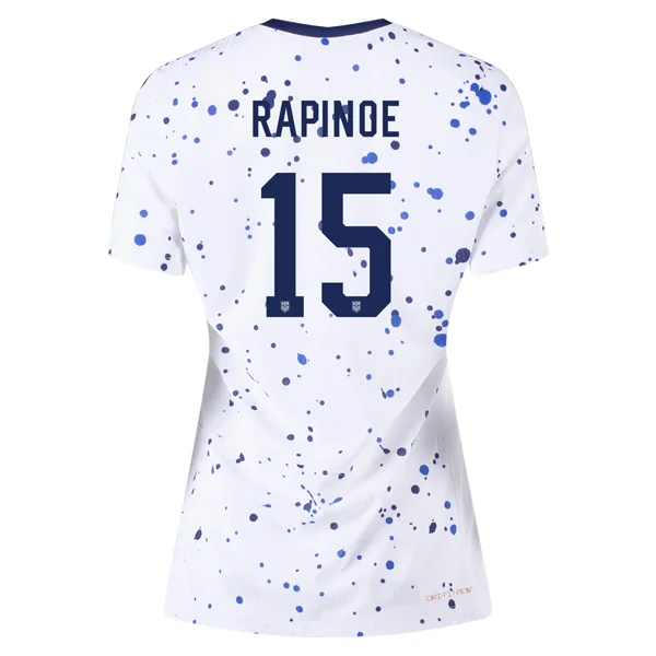 Nike Womens United States Megan Rapinoe 4 Star Authentic Match Home Jersey 23/24 w/ 2019 World Cup Champions Patch (White/Loyal Blue) Trendy Men's Bucket