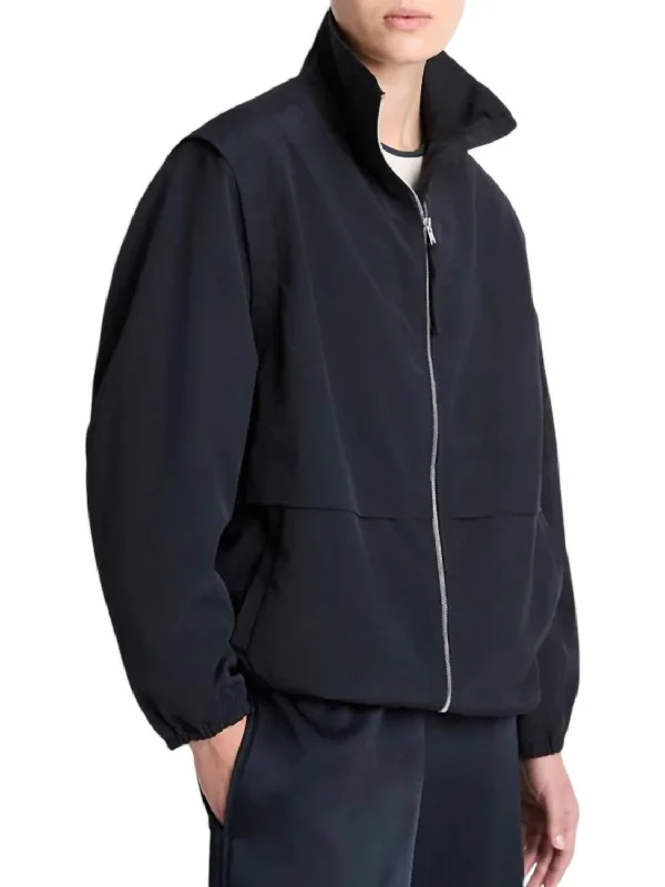 Men's Nylon Track Jacket In Coastal Blue Practical Men's Quick