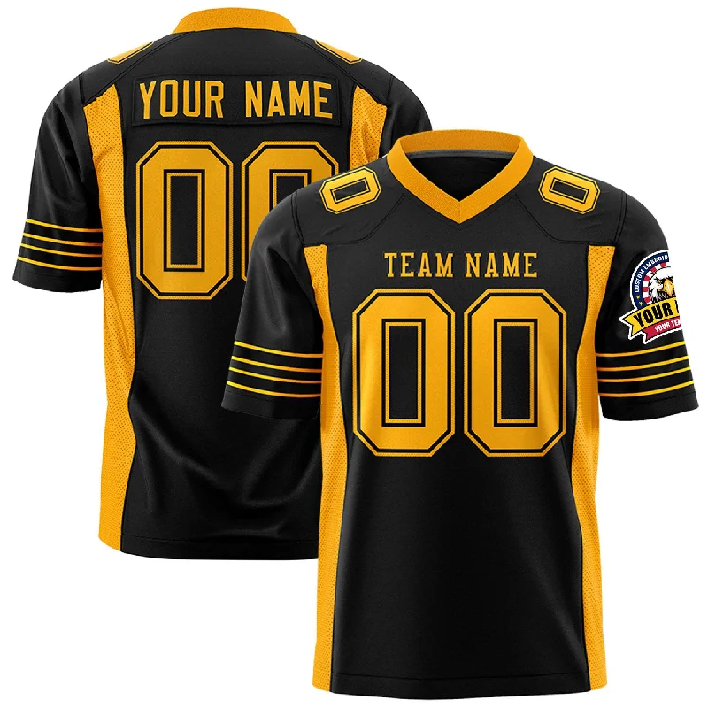 Custom Black Yellow Personalized Insert Color Design Authentic Football Jersey Tough Men's Tactical