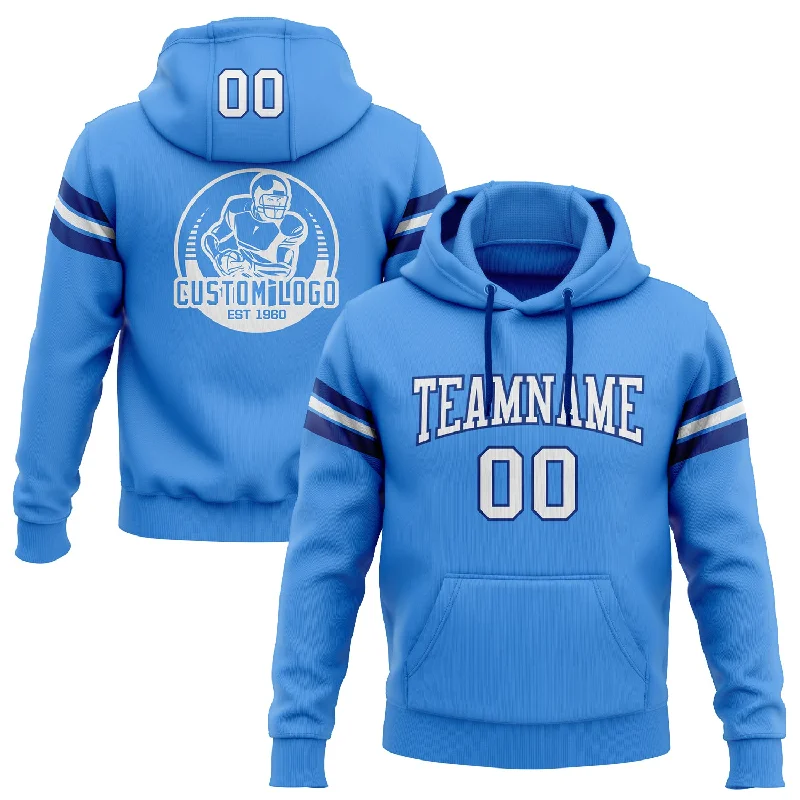 Custom Stitched Powder Blue White-Royal Football Pullover Sweatshirt Hoodie Monochromatic Office Style Custom Stitched Powder Blue White-Royal Football Pullover Sweatshirt Hoodie Monochromatic Office Style