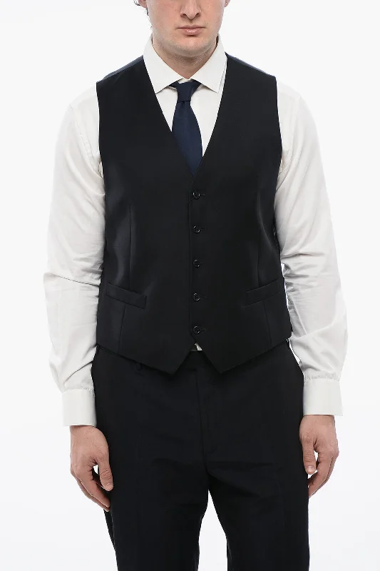 Corneliani Trend Virgin Wool Waistcoat With 2 Pockets Refined Men's European