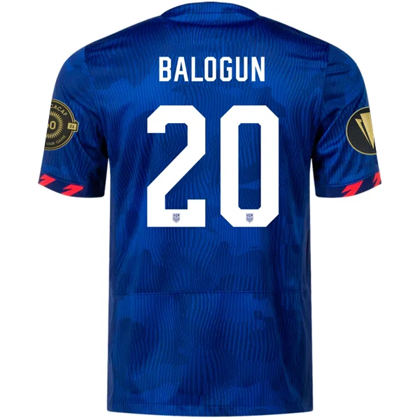 Nike Mens United States Balogun Away Jersey w/ Gold Cup Patches 23/24 (Hyper Royal/Loyal Blue) Tough Men's Tactical Nike Mens United States Balogun Away Jersey w/ Gold Cup Patches 23/24 (Hyper Royal/Loyal Blue) Tough Men's Tactical