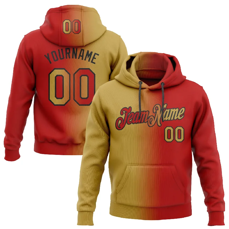 Custom Stitched Red Old Gold-Black Gradient Fashion Sports Pullover Sweatshirt Hoodie Minimalist Men's Casual Custom Stitched Red Old Gold-Black Gradient Fashion Sports Pullover Sweatshirt Hoodie Minimalist Men's Casual