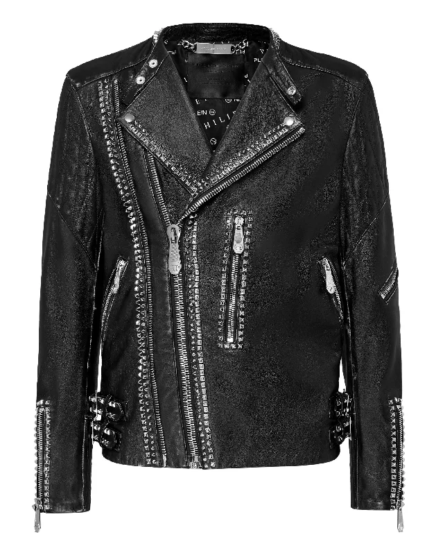 Leather Biker Studs Refined Men's Hand