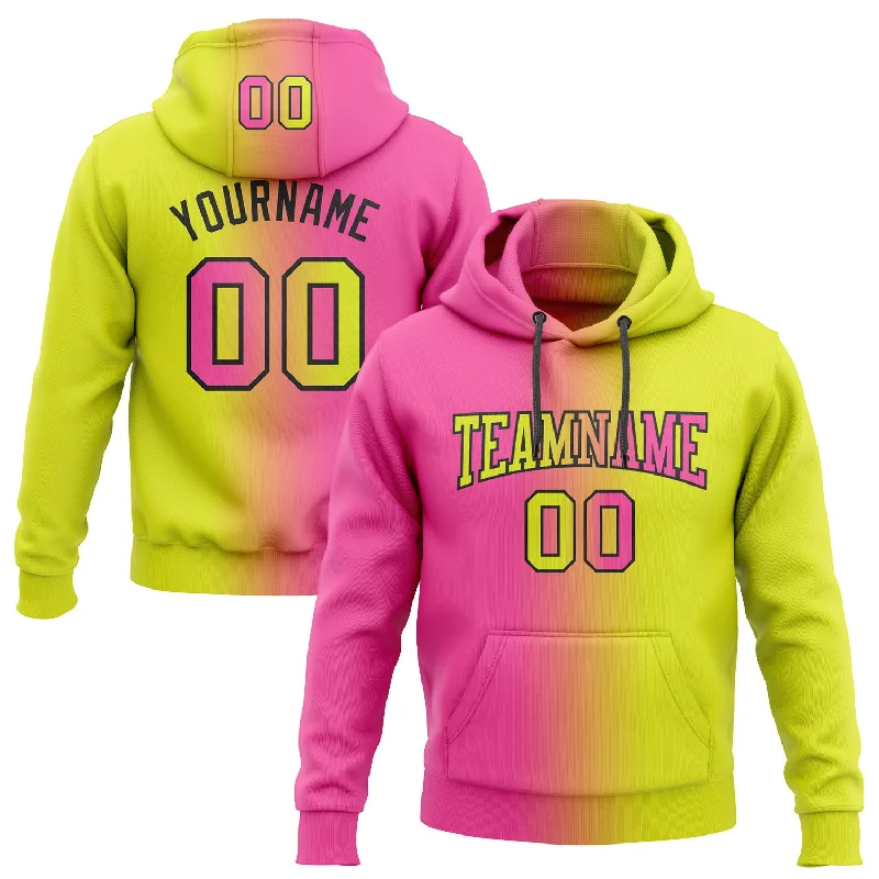 Custom Stitched Neon Yellow Pink-Black Gradient Fashion Sports Pullover Sweatshirt Hoodie Refined Men's Classic Custom Stitched Neon Yellow Pink-Black Gradient Fashion Sports Pullover Sweatshirt Hoodie Refined Men's Classic