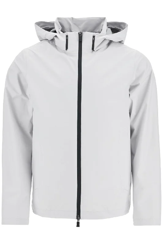 Herno Men's   Polyester Waterproof Bomber With Hood Edgy Men's Punk