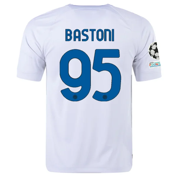 Nike Inter Milan Alessandro Bastoni Away Jersey w/ Champions League + Copa Italia Patches 23/24 (White/Lyon Blue) Luxurious Men's High Nike Inter Milan Alessandro Bastoni Away Jersey w/ Champions League + Copa Italia Patches 23/24 (White/Lyon Blue) Luxurious Men's High