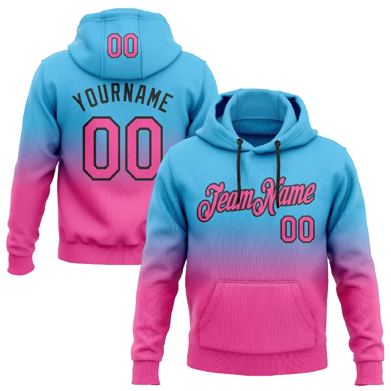 Custom Stitched Sky Blue Pink-Black Fade Fashion Sports Pullover Sweatshirt Hoodie Casual Men's Loose Custom Stitched Sky Blue Pink-Black Fade Fashion Sports Pullover Sweatshirt Hoodie Casual Men's Loose