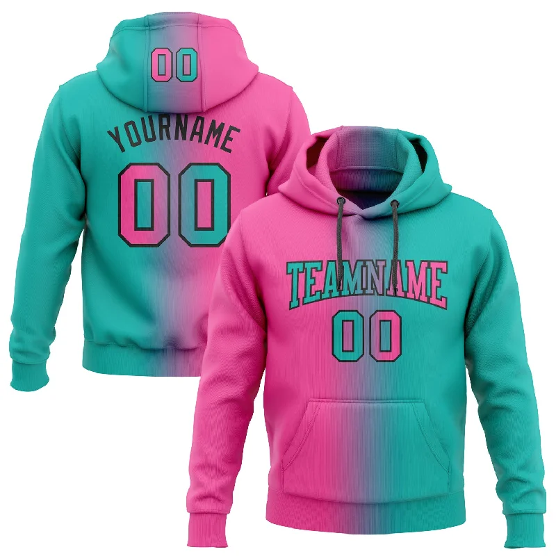 Custom Stitched Aqua Pink-Black Gradient Fashion Sports Pullover Sweatshirt Hoodie Preppy Men's College Custom Stitched Aqua Pink-Black Gradient Fashion Sports Pullover Sweatshirt Hoodie Preppy Men's College
