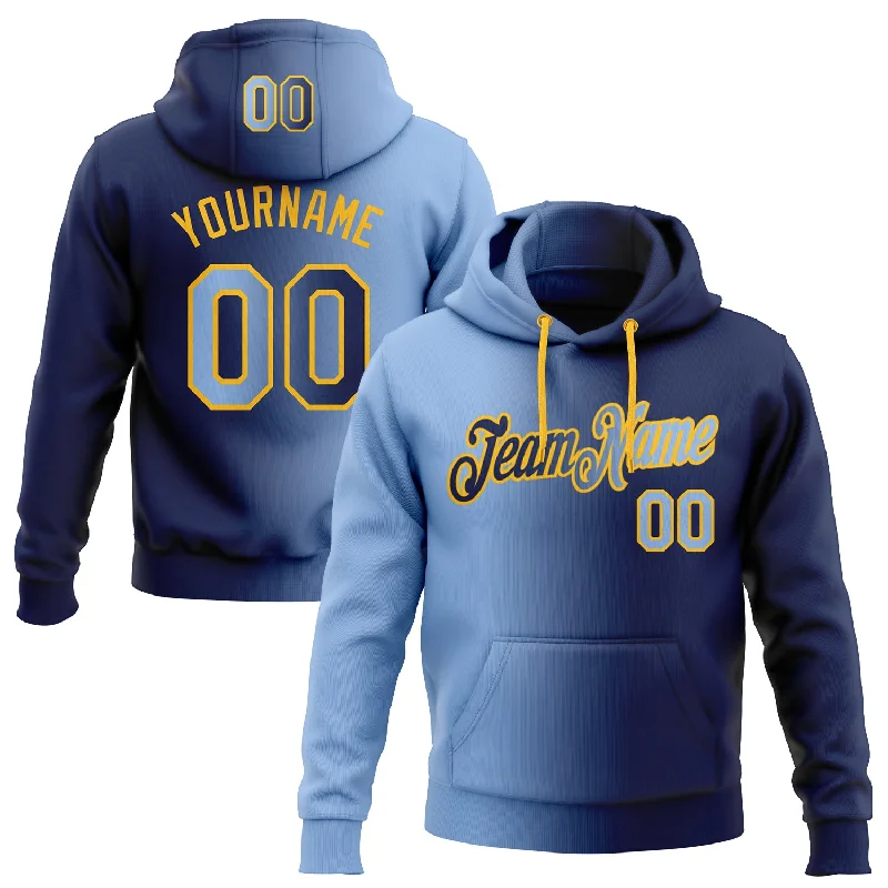Custom Stitched Navy Light Blue-Gold Gradient Fashion Sports Pullover Sweatshirt Hoodie Hip Men's Retro Custom Stitched Navy Light Blue-Gold Gradient Fashion Sports Pullover Sweatshirt Hoodie Hip Men's Retro