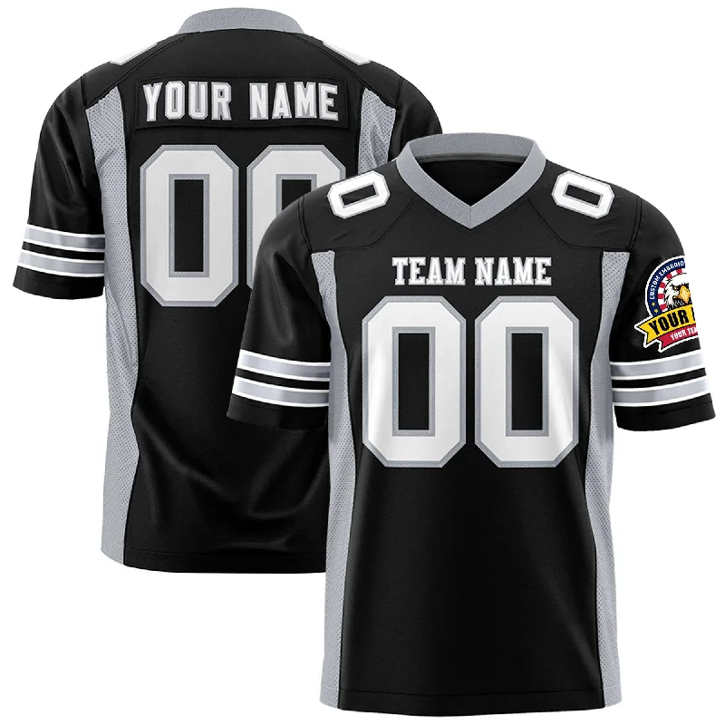 Custom Black Gray Personalized Insert Color Design Authentic Football Jersey Tailored Custom Black Gray Personalized Insert Color Design Authentic Football Jersey Tailored