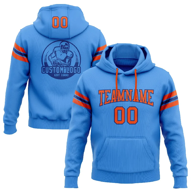 Custom Stitched Powder Blue Orange-Royal Football Pullover Sweatshirt Hoodie Vacation Custom Stitched Powder Blue Orange-Royal Football Pullover Sweatshirt Hoodie Vacation