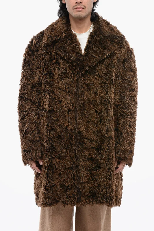 Jil Sander Fuzzy Wool Coat Elegant Men's Formal 