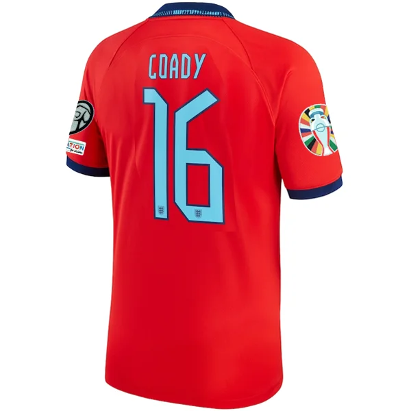 Nike England Conor Coady Away Jersey 22/23 w/ Euro Qualifier Patches (Challenge Red/Blue Void) Sporty Men's Tennis Nike England Conor Coady Away Jersey 22/23 w/ Euro Qualifier Patches (Challenge Red/Blue Void) Sporty Men's Tennis