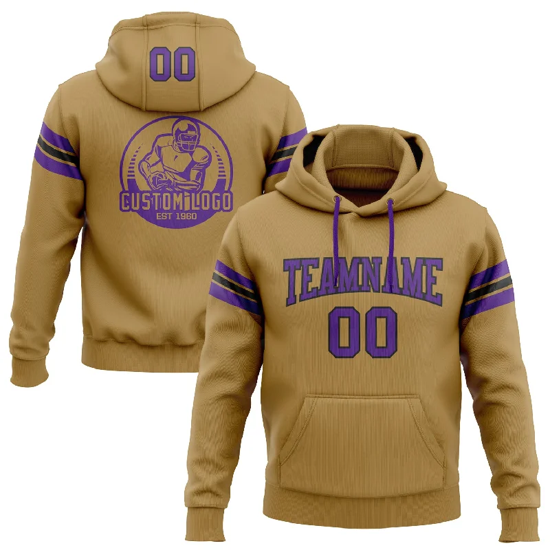 Custom Stitched Old Gold Purple-Black Football Pullover Sweatshirt Hoodie Casual Men's Short Custom Stitched Old Gold Purple-Black Football Pullover Sweatshirt Hoodie Casual Men's Short
