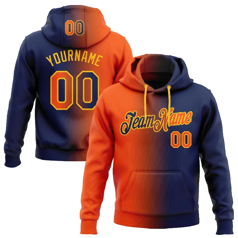 Custom Stitched Navy Orange-Gold Gradient Fashion Sports Pullover Sweatshirt Hoodie Polished Men's Satin Custom Stitched Navy Orange-Gold Gradient Fashion Sports Pullover Sweatshirt Hoodie Polished Men's Satin