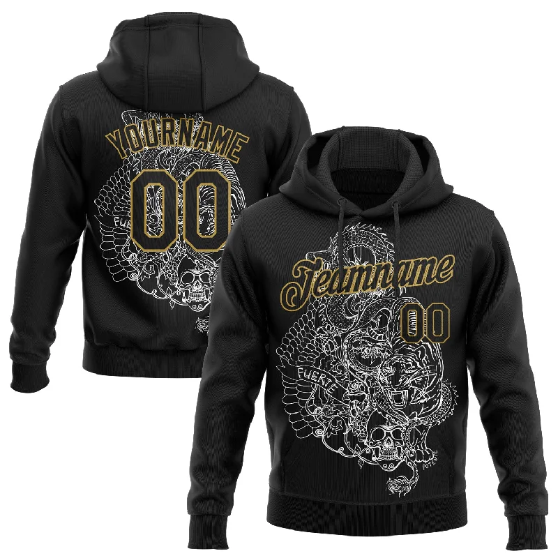 Custom Stitched Black Old Gold 3D Pattern Design Tiger And Skull Sports Pullover Sweatshirt Hoodie Beach Custom Stitched Black Old Gold 3D Pattern Design Tiger And Skull Sports Pullover Sweatshirt Hoodie Beach