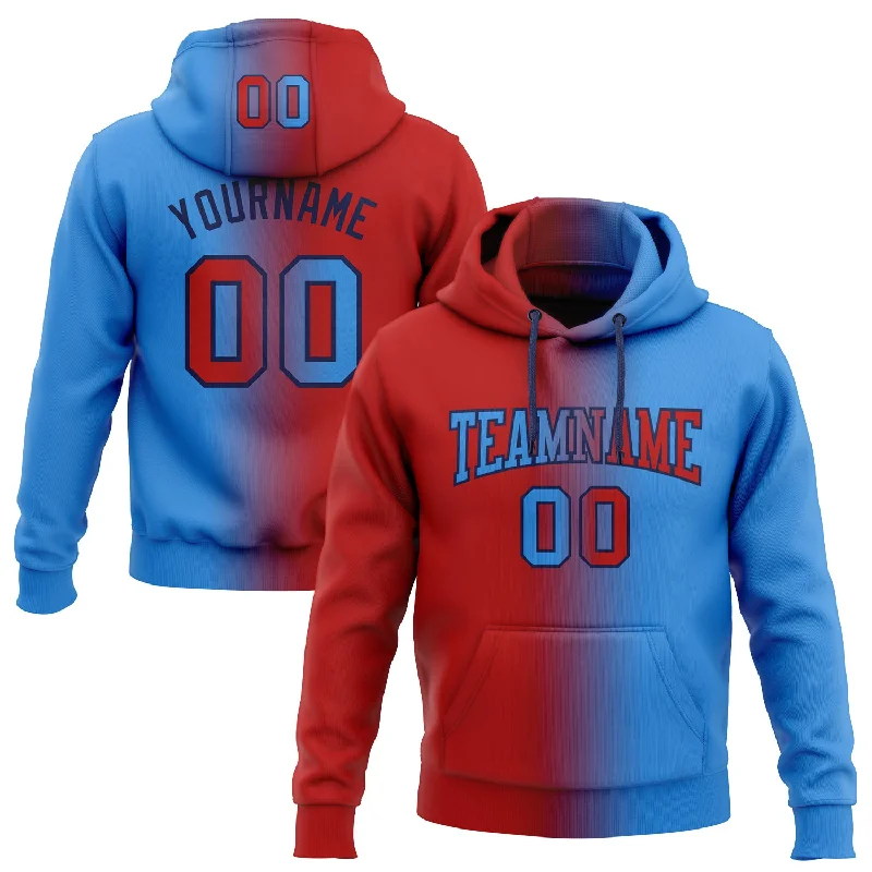 Custom Stitched Powder Blue Red-Navy Gradient Fashion Sports Pullover Sweatshirt Hoodie Relaxed Men's Beach Custom Stitched Powder Blue Red-Navy Gradient Fashion Sports Pullover Sweatshirt Hoodie Relaxed Men's Beach
