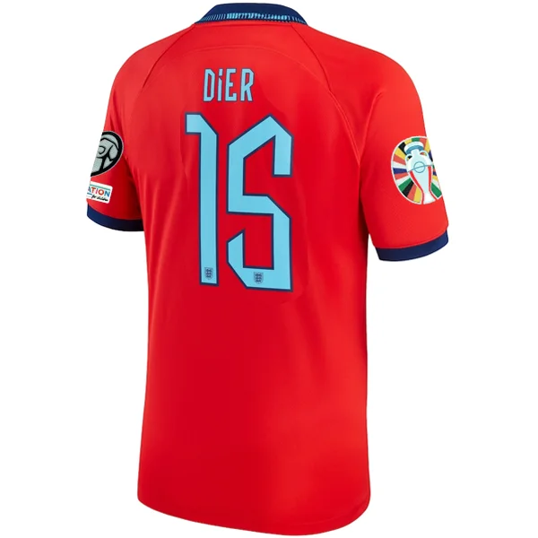 Nike England Eric Dier Away Jersey 22/23 w/ Euro Qualifier Patches (Challenge Red/Blue Void) Sophisticated Men's Nike England Eric Dier Away Jersey 22/23 w/ Euro Qualifier Patches (Challenge Red/Blue Void) Sophisticated Men's