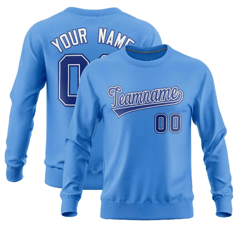 Custom Powder Blue Classic Style Personalized Uniform Pullover Hoodie Youthful Men's Anime Custom Powder Blue Classic Style Personalized Uniform Pullover Hoodie Youthful Men's Anime