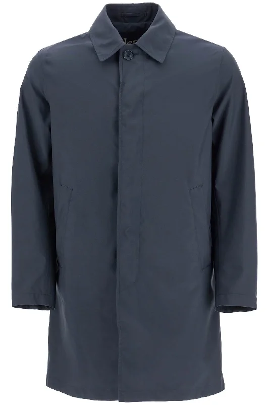 Herno Men's Long blue Waterproof Coat In High-Quality Polyester With Buttons Confident Men's Power Herno Men's Long blue Waterproof Coat In High-Quality Polyester With Buttons Confident Men's Power