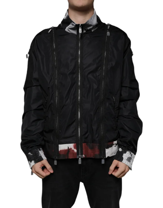 Dolce & Gabbana  Nylon Full Zip Men Bomber Men's Jacket Artistic Men's Avant