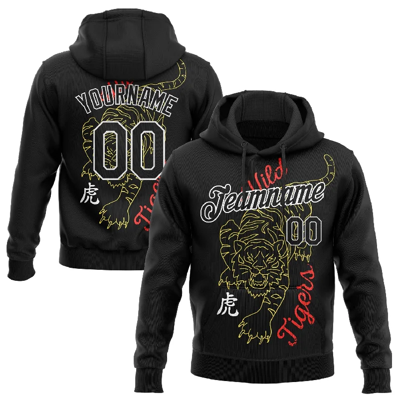 Custom Stitched Black White 3D Pattern Design Tiger Sports Pullover Sweatshirt Hoodie Refined Men's European Custom Stitched Black White 3D Pattern Design Tiger Sports Pullover Sweatshirt Hoodie Refined Men's European