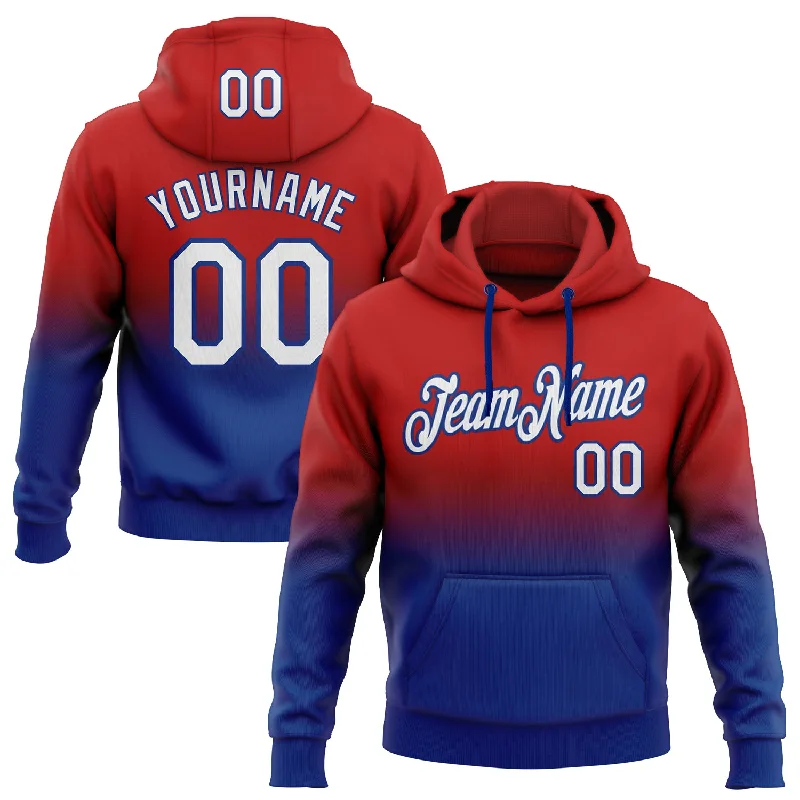 Custom Stitched Red White-Royal Fade Fashion Sports Pullover Sweatshirt Hoodie Refined Men's Velvet Custom Stitched Red White-Royal Fade Fashion Sports Pullover Sweatshirt Hoodie Refined Men's Velvet
